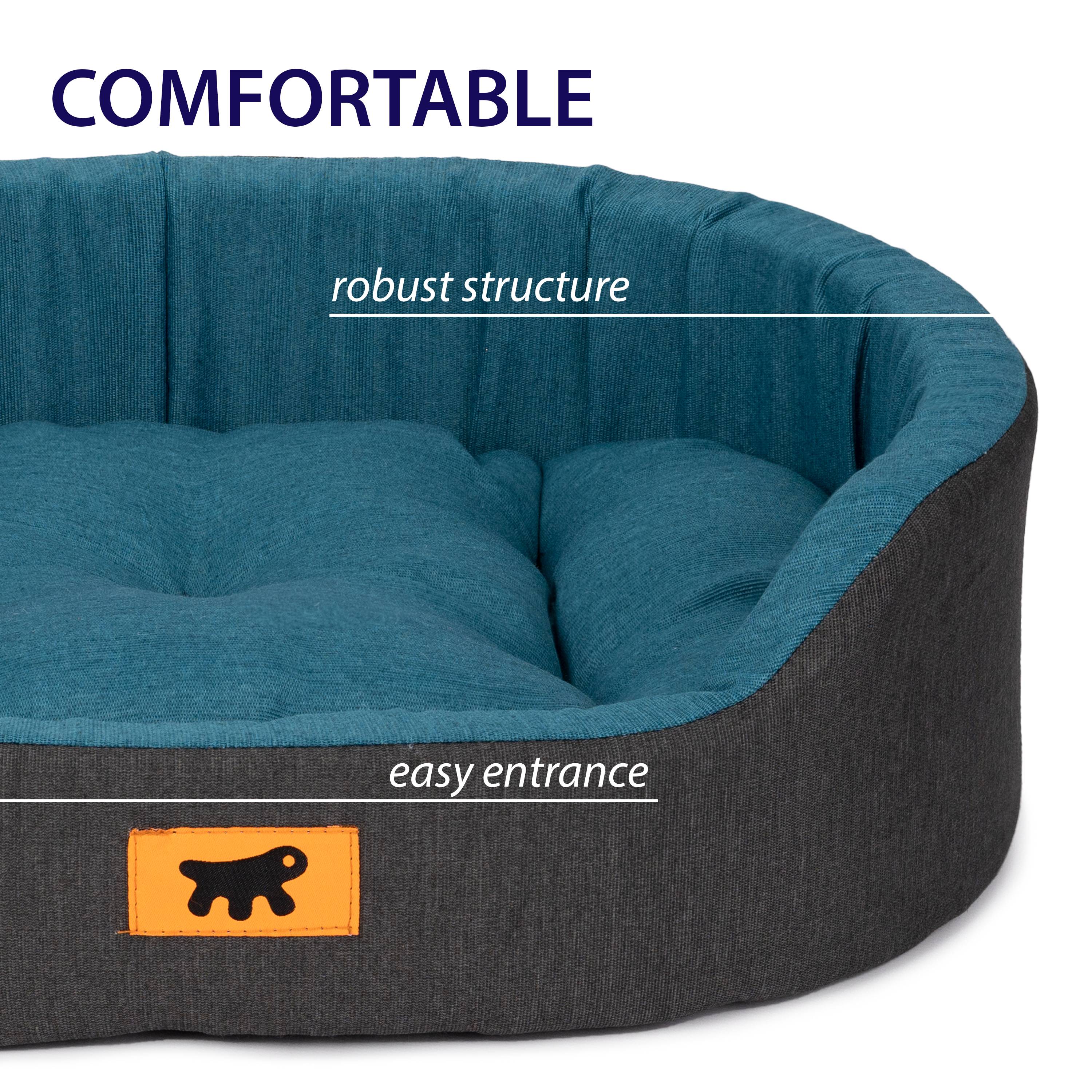 Ferplast - Ferplast Panier Chien Dandy, Coussin Amovible et Lavable, Housse en Coton avec Rembourrage Doux, Grand Lit pour Chien, 110 x 70 x H 23 cm, Bleu - Image 7