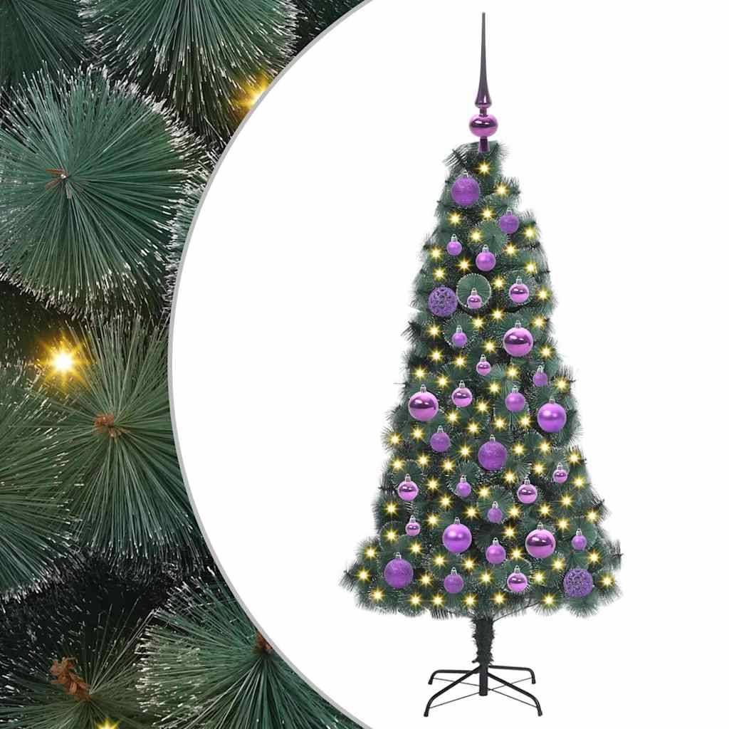Sapin de Noël | Arbre de Noël artificiel pré-éclairé avec set de boules 120 cm Maison Chic - Image 1