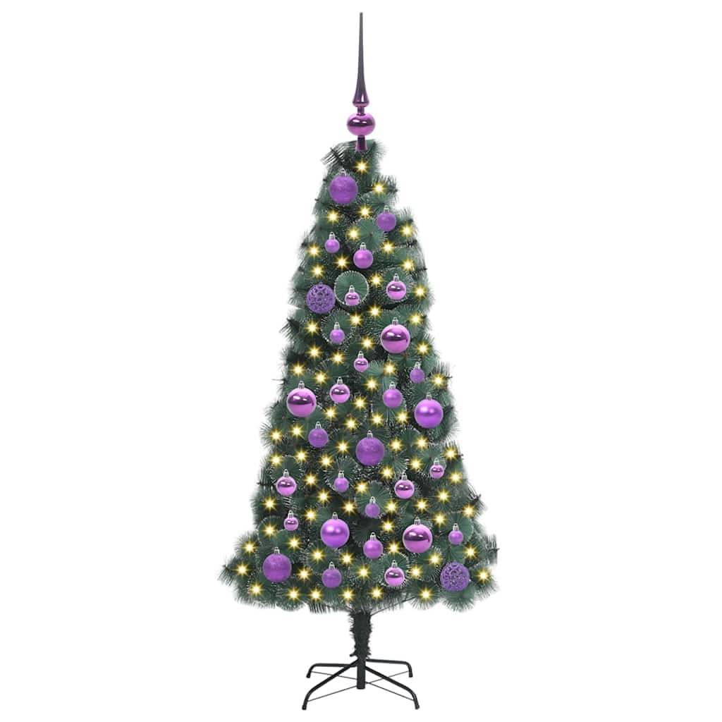 Sapin de Noël | Arbre de Noël artificiel pré-éclairé avec set de boules 120 cm Maison Chic - Image 3
