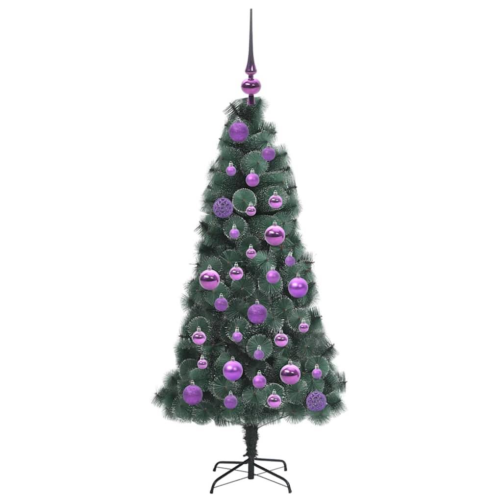 Sapin de Noël | Arbre de Noël artificiel pré-éclairé avec set de boules 120 cm Maison Chic - Image 4