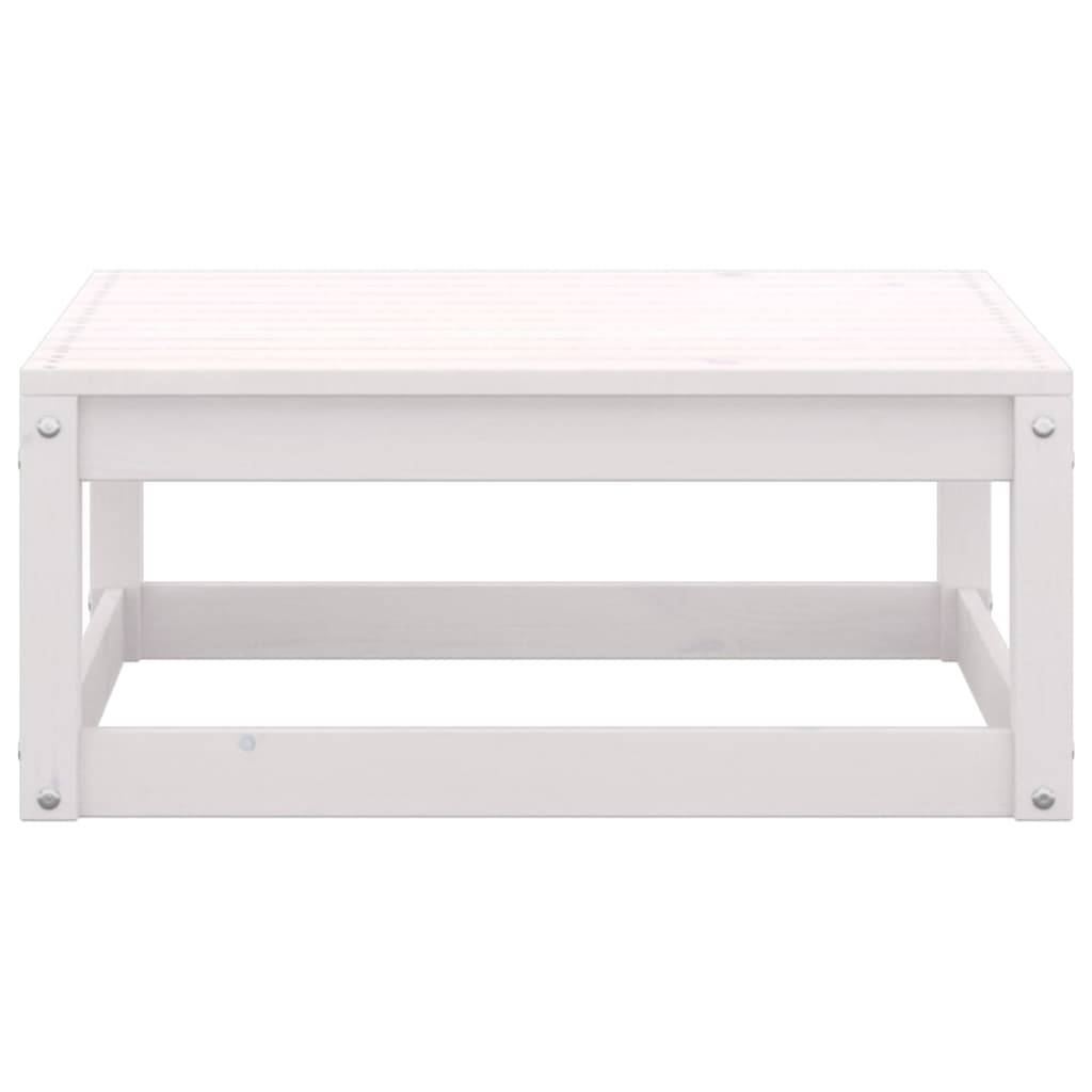 Helloshop26 - Salon de jardin meuble d'extérieur ensemble de mobilier 9 pièces blanc bois de pin massif - Image 7