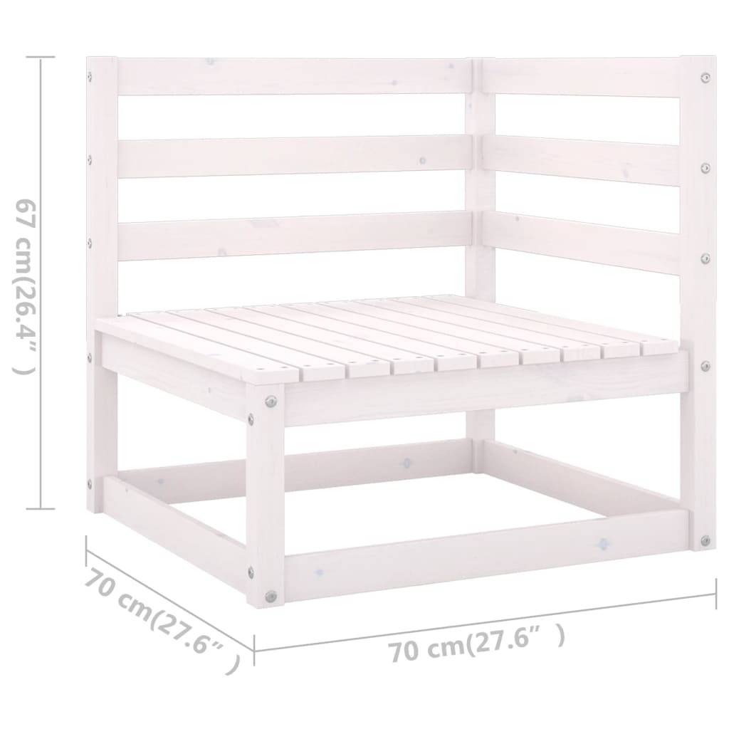 Helloshop26 - Salon de jardin meuble d'extérieur ensemble de mobilier 9 pièces blanc bois de pin massif - Image 8