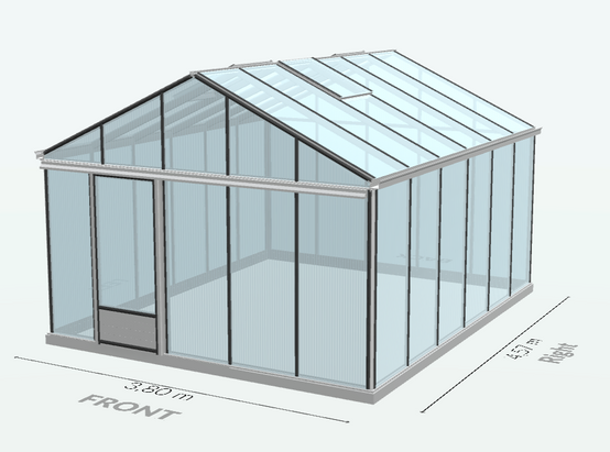 17m² - Serre en polycarbonate 8 mm alvéolés - Euro Plus - Alu - 17m² - ALUMINIUM - L'atelier Des Serres - Image 5