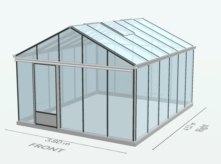 17m²  -  Serre en polycarbonate 8 mm alvéolés  - Euro Plus - Alu - 17m² - ALUMINIUM - L'atelier Des Serres - Image 5