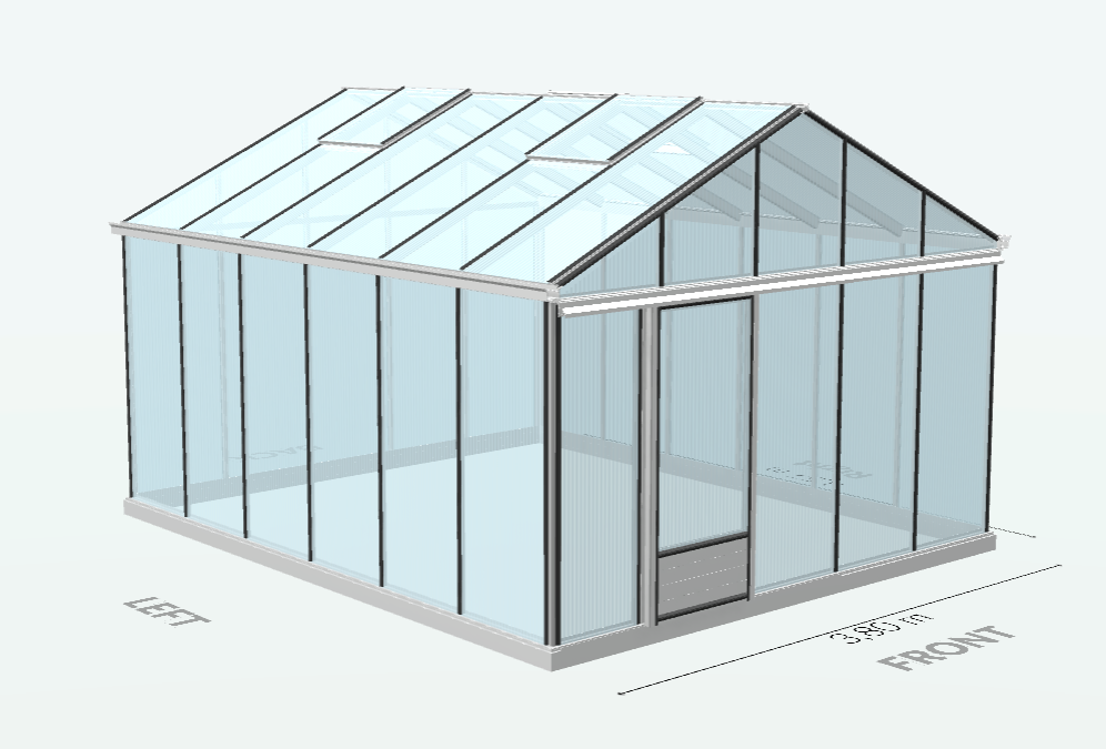 17m²  -  Serre en polycarbonate 8 mm alvéolés  - Euro Plus - Alu - 17m² - ALUMINIUM - L'atelier Des Serres - Image 6