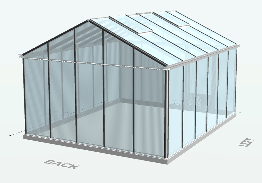 17m²  -  Serre en polycarbonate 8 mm alvéolés  - Euro Plus - Alu - 17m² - ALUMINIUM - L'atelier Des Serres - Image 7