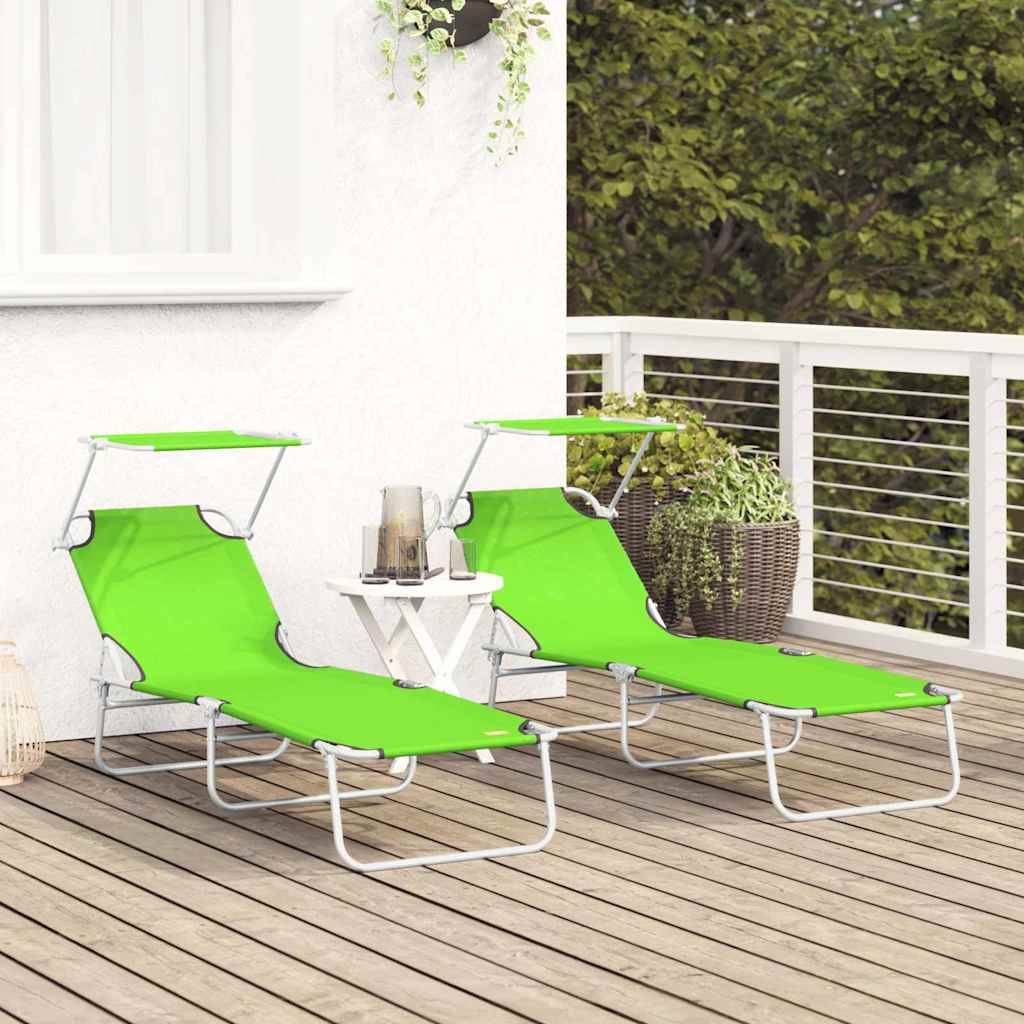 PANGIVO - Transat Vert Polyesters 58 x 188 x 77 cm 2 pcs, Poids :10.6kg - PANGIVO - Image 3