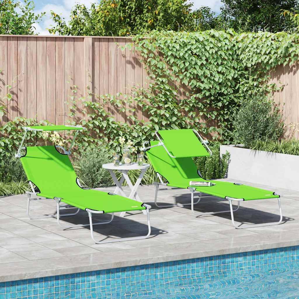 PANGIVO - Transat Vert Polyesters 58 x 188 x 77 cm 2 pcs, Poids :10.6kg - PANGIVO