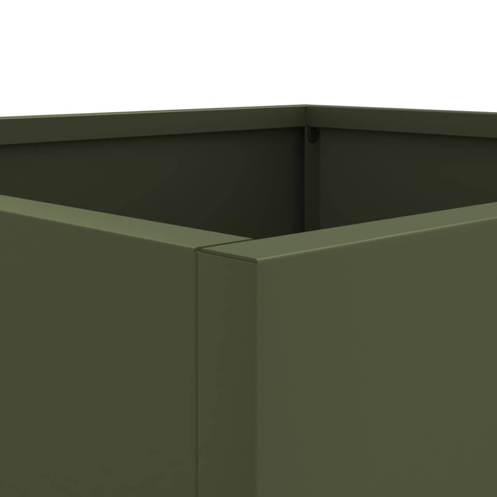 Vidaxl - Jardinières 2 pcs vert olive 32x30x29 cm acier vidaXL 841542 - Image 4