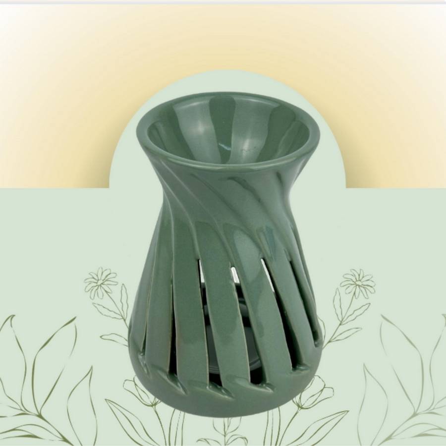 Brûle-Parfum Céramy Corta Vert 50 ml - Atmosphère Parfumée - Objet Artisanal - Aromathérapie - Déco Minimaliste - H12cm - Zen'Arôme - Image 10
