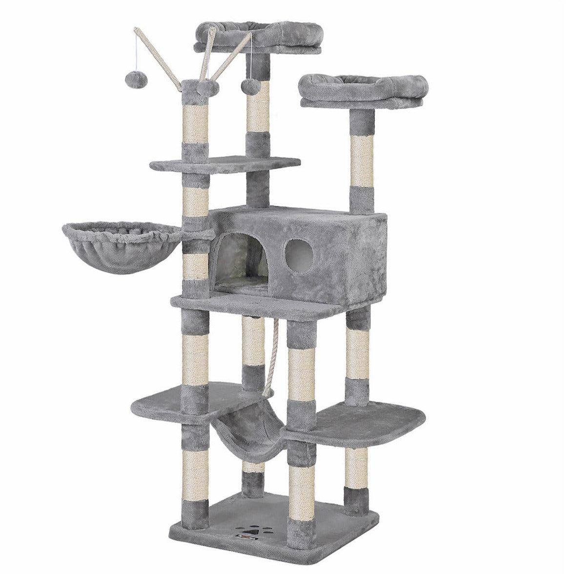 Arbre à chat XXL tour de jeux 164 cm gris clair - Image 1
