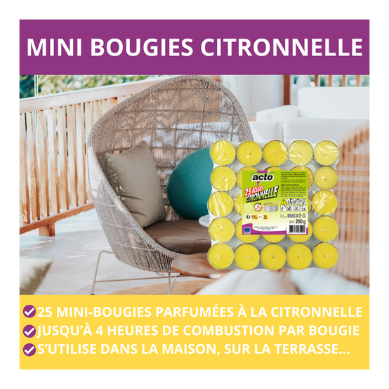 Acto - Lot de 25 Bougies Citronnelle Compactes: Protection 4 heures contre les Moustiques - Image 4