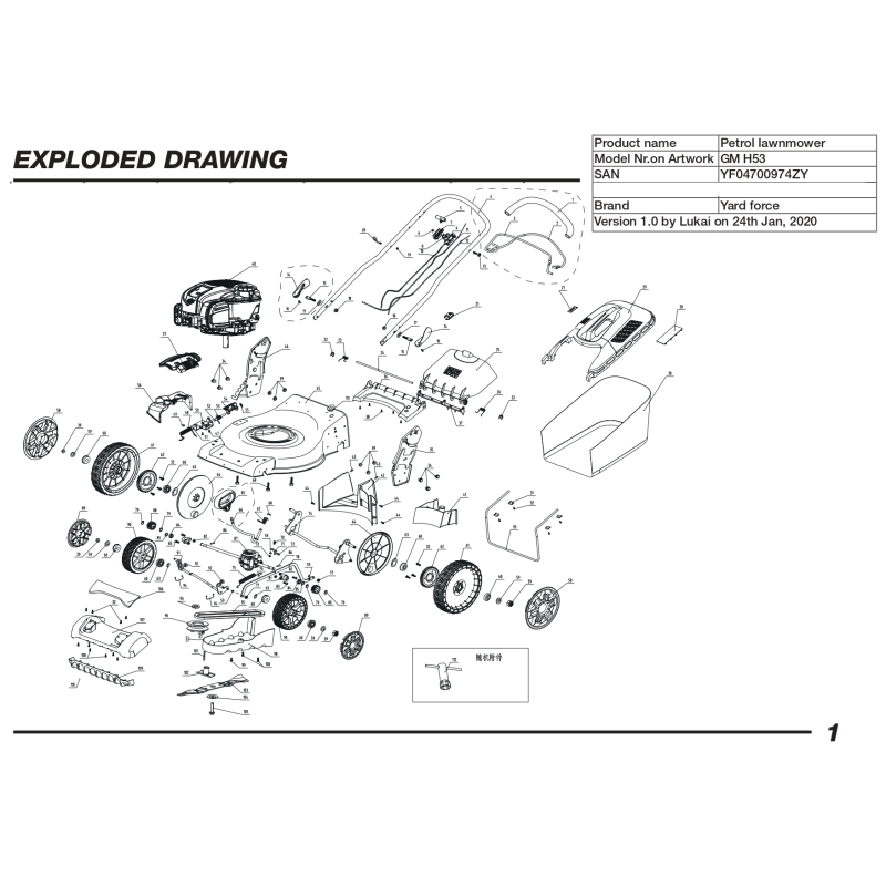 Écrou autobloquant M8 - 2600173001 pour GM H53, GM H51, GM B41A, GGM 46 IZG, GM B53C