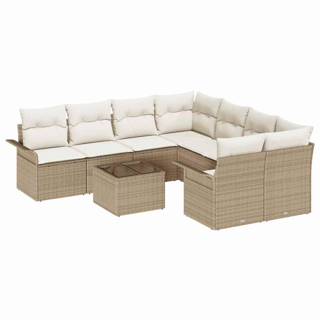 ComfortXL - Salon de Jardin d'Angle 9 Pièces en Polyrotin Design Spacieux Beige – ComfortXL Outdoor Living - Image 2