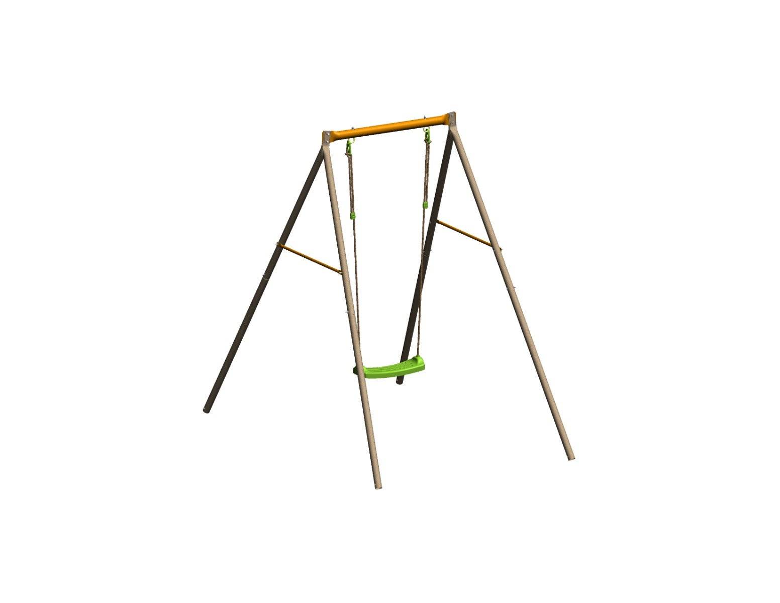 Balancelle métal TRIGANO 1 enfant hauteur 1.90 m avec siège sécurisé pour jeux extérieurs dans votre jardin - Image 3