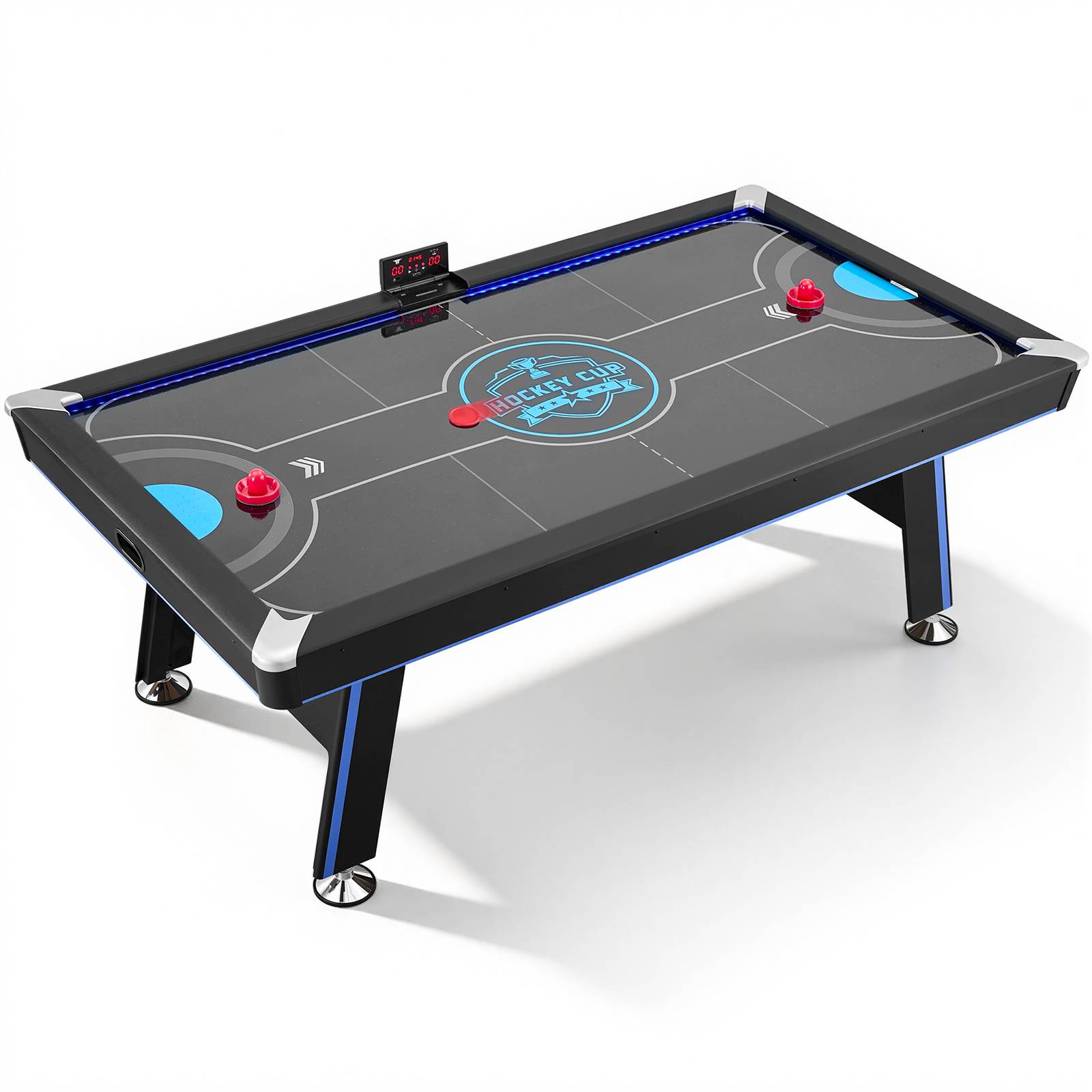 Vevor - VEVOR Table d’air hockey 226 cm, scoreur électronique, soufflerie puissante, éclairage LED, structure stable, poussoirs et palets
