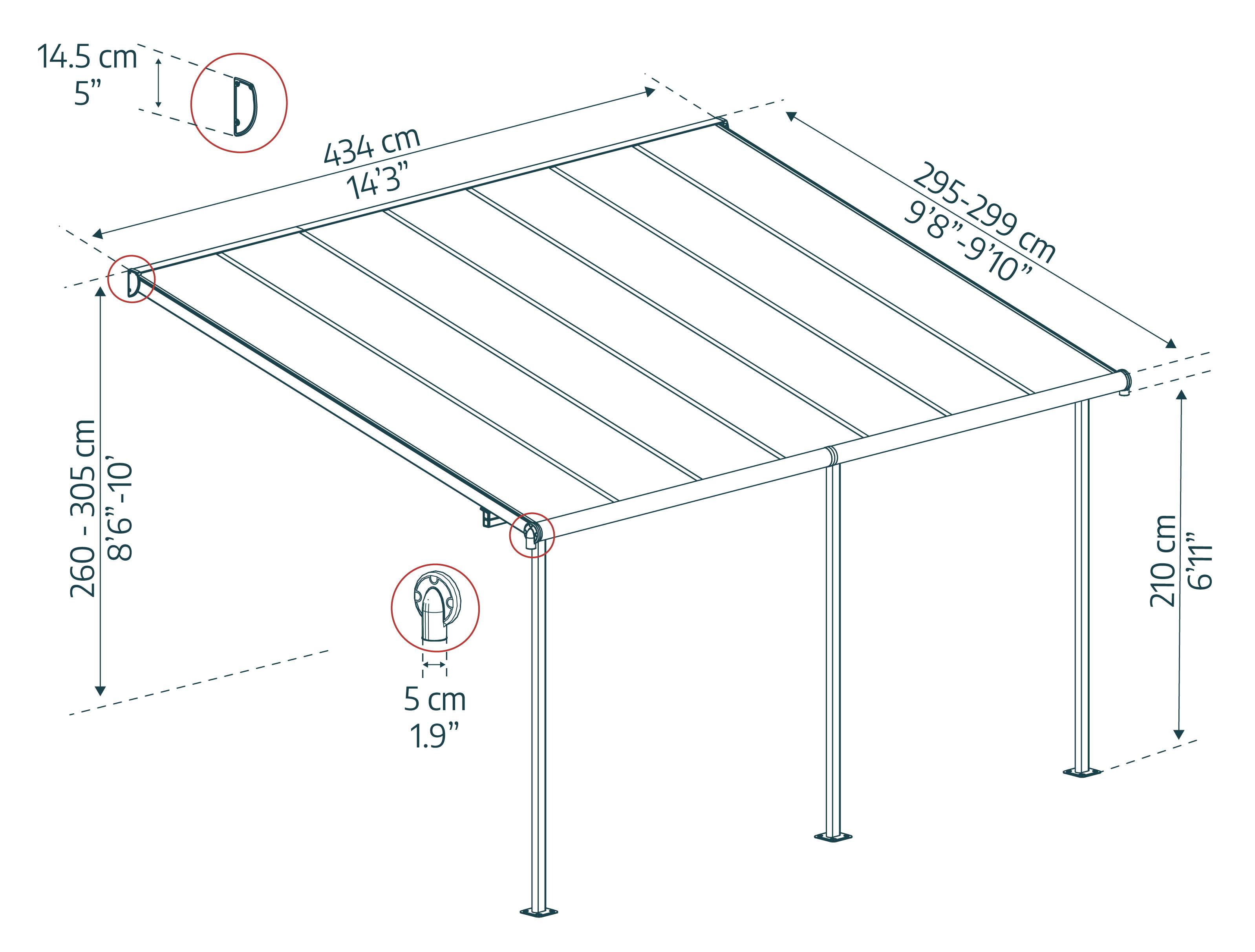 Canopia - Canopia Pergola Sierra 3X4,3 Grise - Image 6