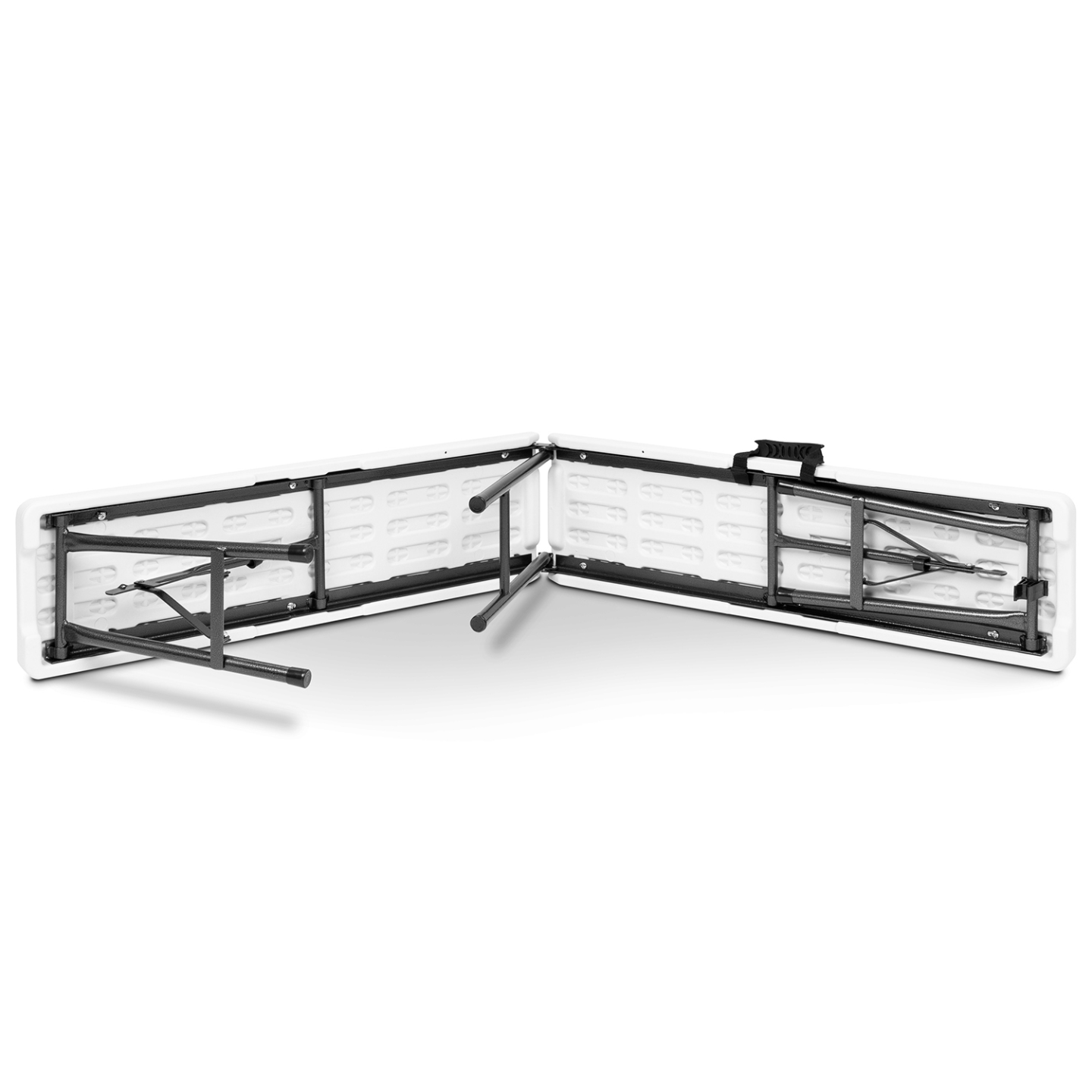 Table pliante d'appoint portable 180 cm et 2 bancs pliables pour camping ou réception - Image 9
