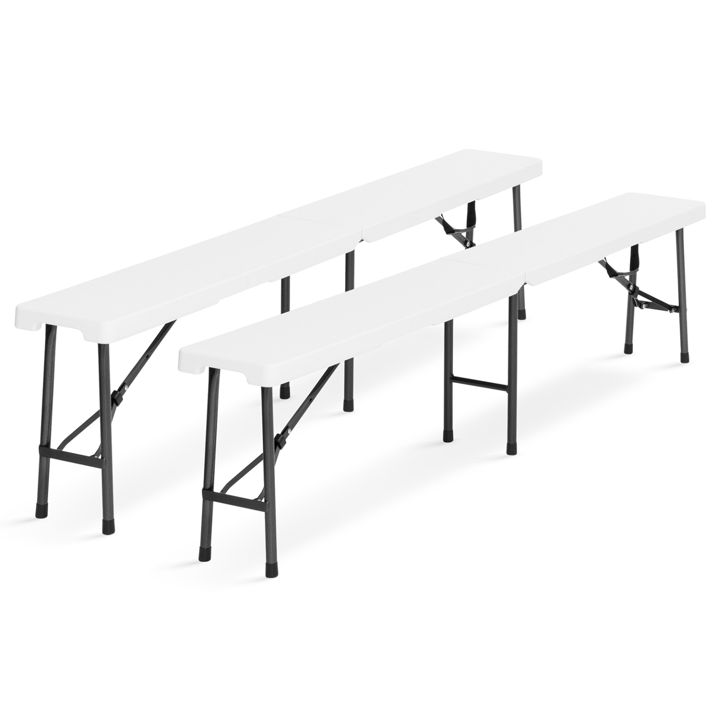 Table pliante d'appoint portable 180 cm et 2 bancs pliables pour camping ou réception - Image 8