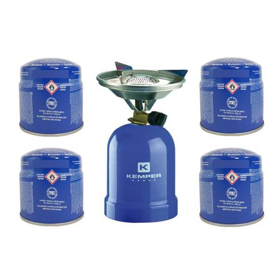 Réchaud à gaz 2200W Coque Acier + 4 cartouches de gaz 190g - Réchaud de camping portable & Léger KEMPER - Image 1