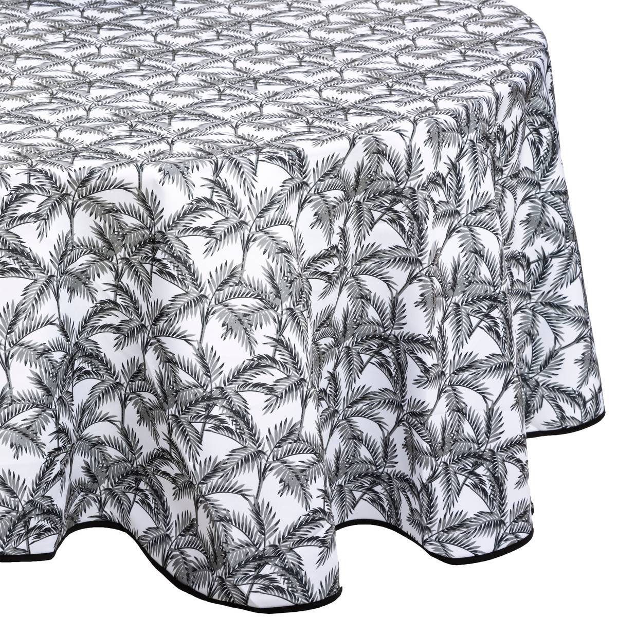 Atmosphera - Nappe anti-tache "Palmier" gris ardoise D180cm - Atmosphera Créateur d'intérieur - Image 1