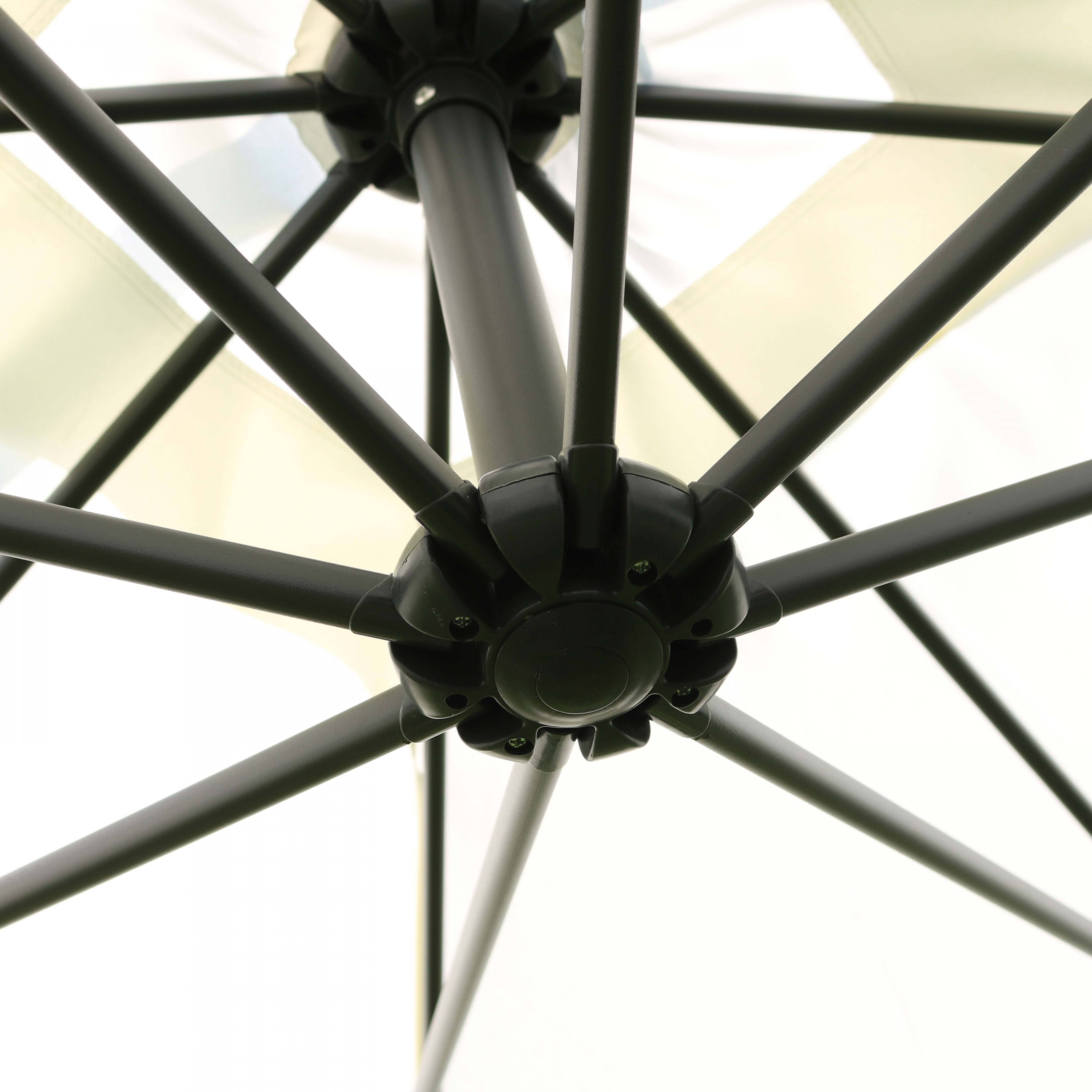 Oviala - Parasol déporté 3x3m et 4 dalles à remplir acier blanc Genova - Oviala - Image 3