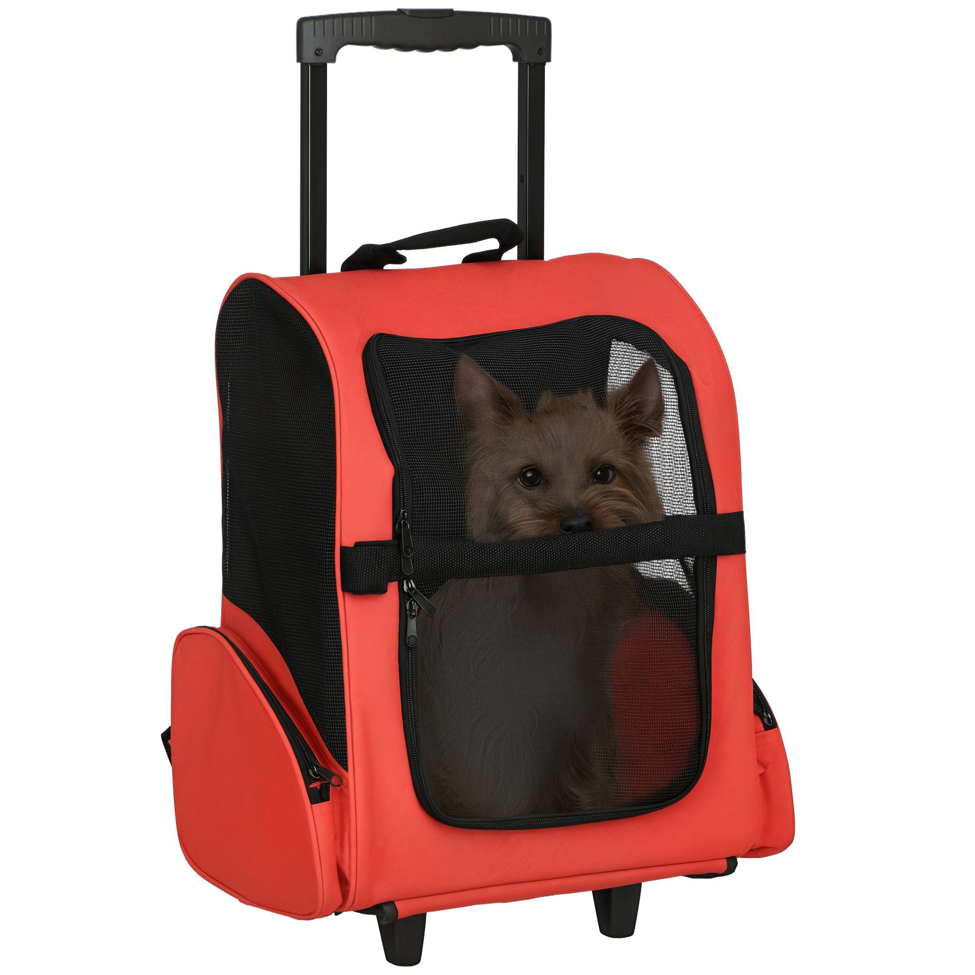 Sac à dos chariot transport chien chat tissu Oxford pour voyage 42x25x55 cm Rouge - ComfortXL Outdoor Living - Image 1