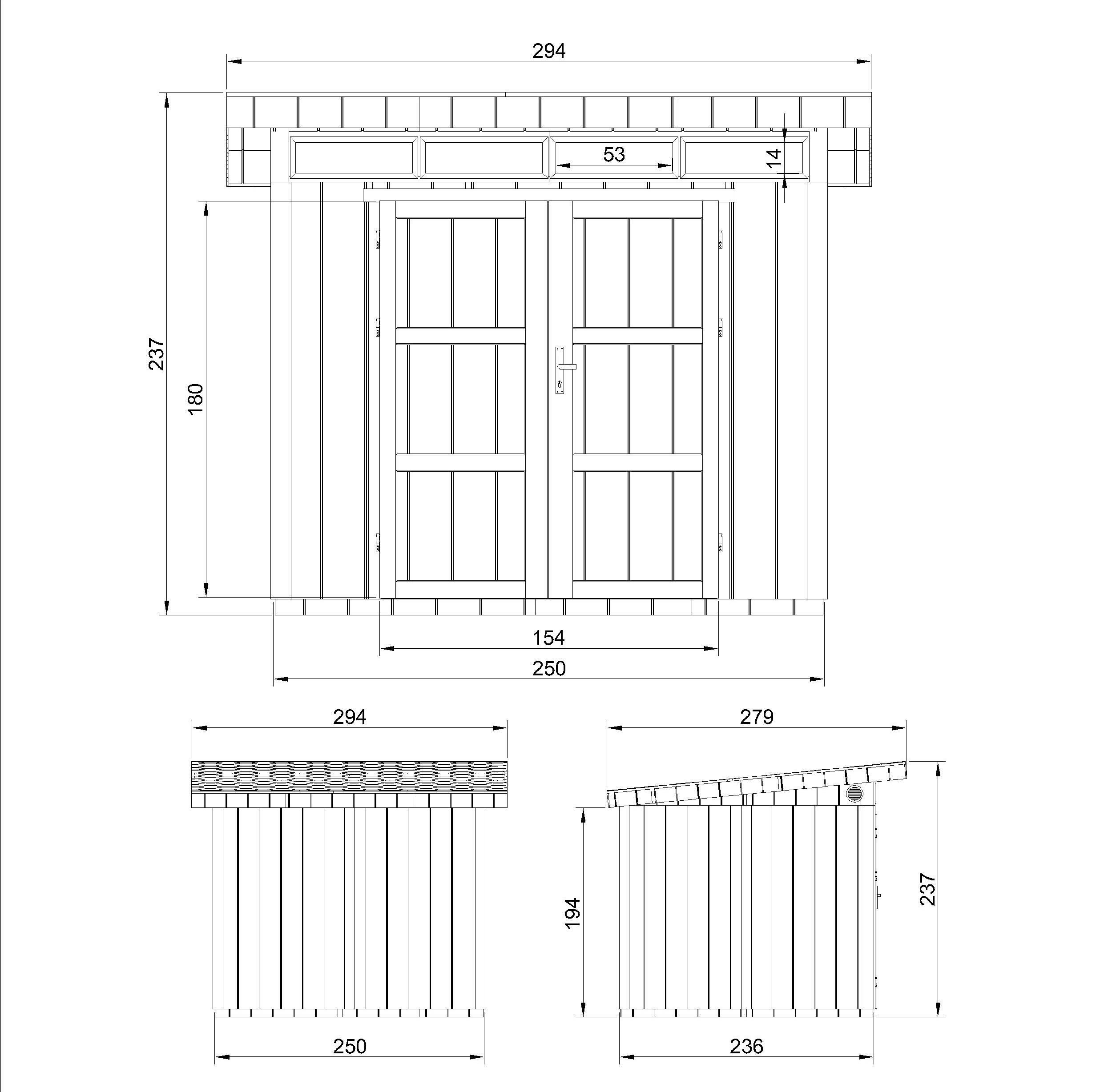 Timbela - Abri de Jardin Qualité Premium 6m² / L294xL279cm - Kit tout compris avec sol, tuiles bitumineuses, set de peinture - Timbela M903A-TERRA BROWN - Image 6
