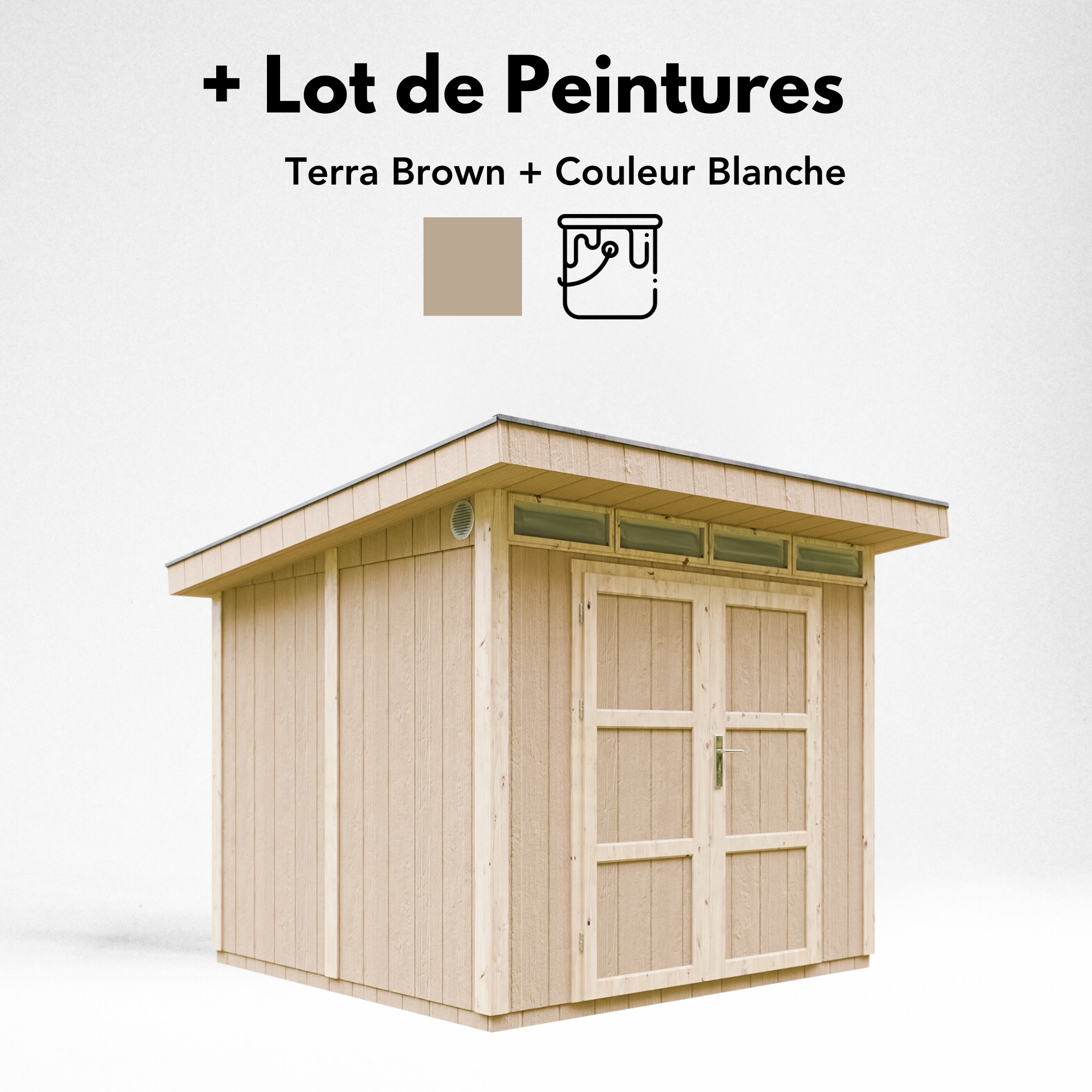 Timbela - Abri de Jardin Qualité Premium 6m² / L294xL279cm - Kit tout compris avec sol, tuiles bitumineuses, set de peinture - Timbela M903A-TERRA BROWN - Image 10
