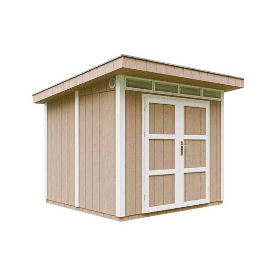 Timbela - Abri de Jardin Qualité Premium 6m² / L294xL279cm - Kit tout compris avec sol, tuiles bitumineuses, set de peinture - Timbela M903A-TERRA BROWN - Image 1