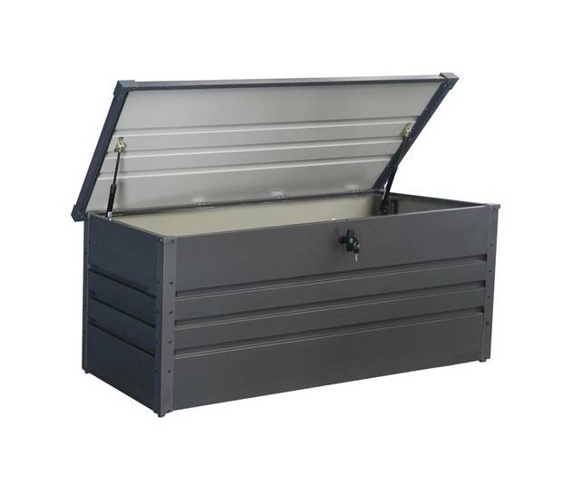 Proloisirs - Coffre de cantine grand pour rangement en acier 550 L - anthracite PROLOISIRS