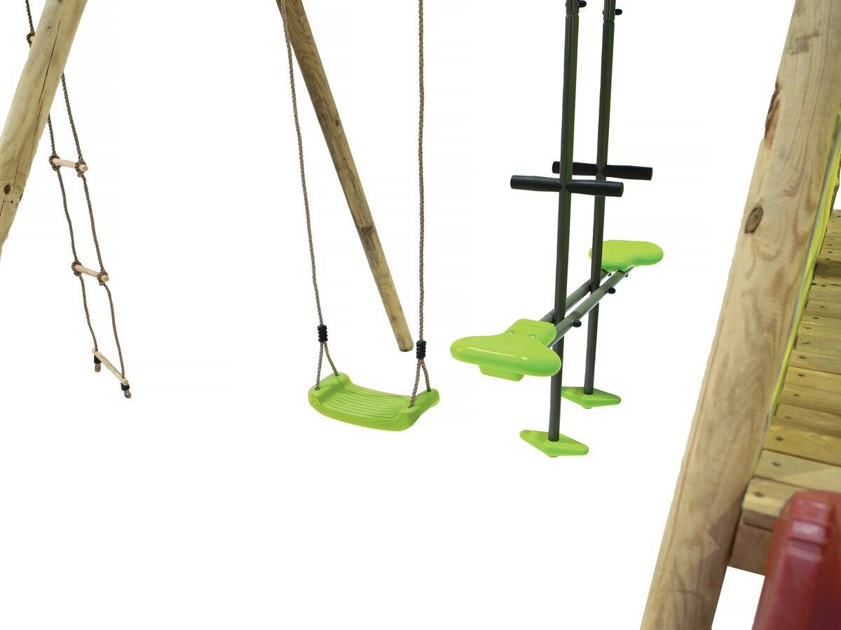 Portique Bois "kida" - Avec 1 Toboggan - 1 Balançoire - 1 Face à Face - 1 Nacelle. -habitat Et Jardin - Image 3