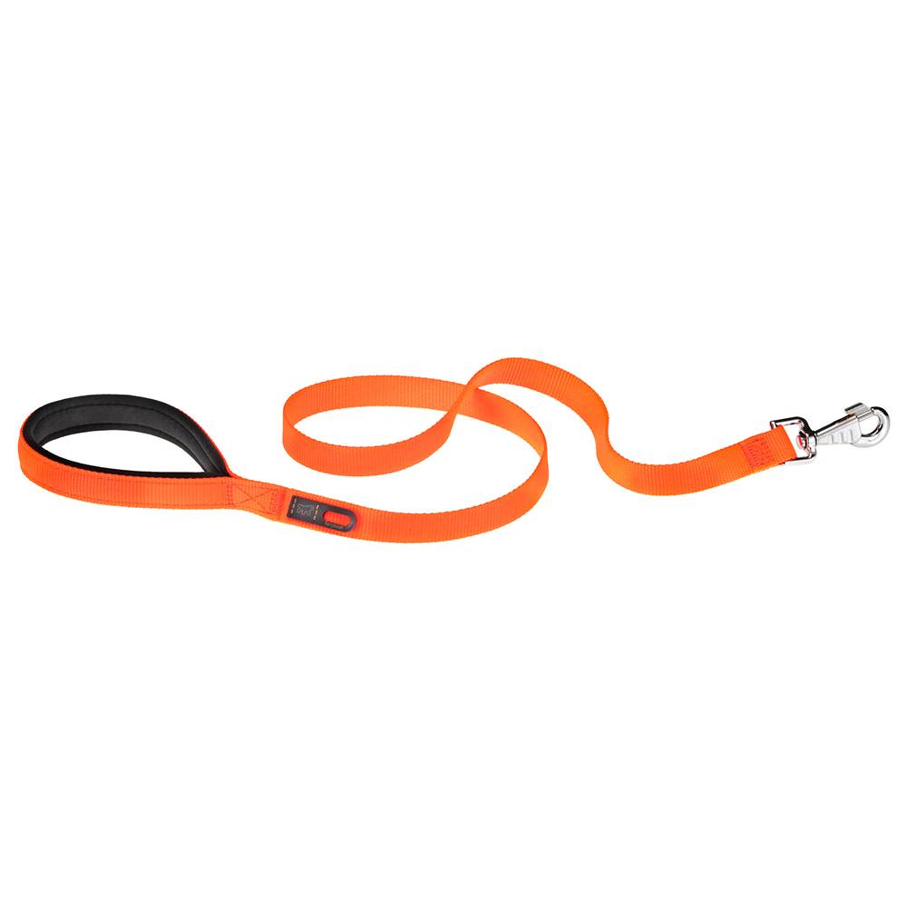 Ferplast - Ferplast laisse pour chien DAYTONA, Laisse en nylon pour petit chien, 120 cm, avec poignée rembourrée confortable et mousqueton en métal. Orange - Image 1