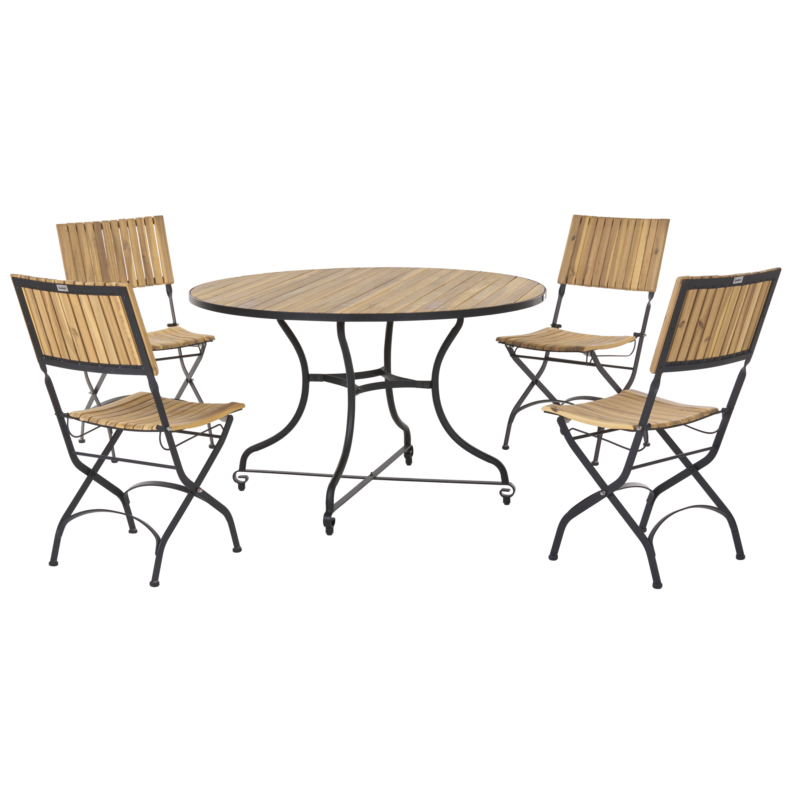 Beliani - Set de salle à manger, 4 Personnes Acacia Marron clair LASCARI - Beliani - Image 1