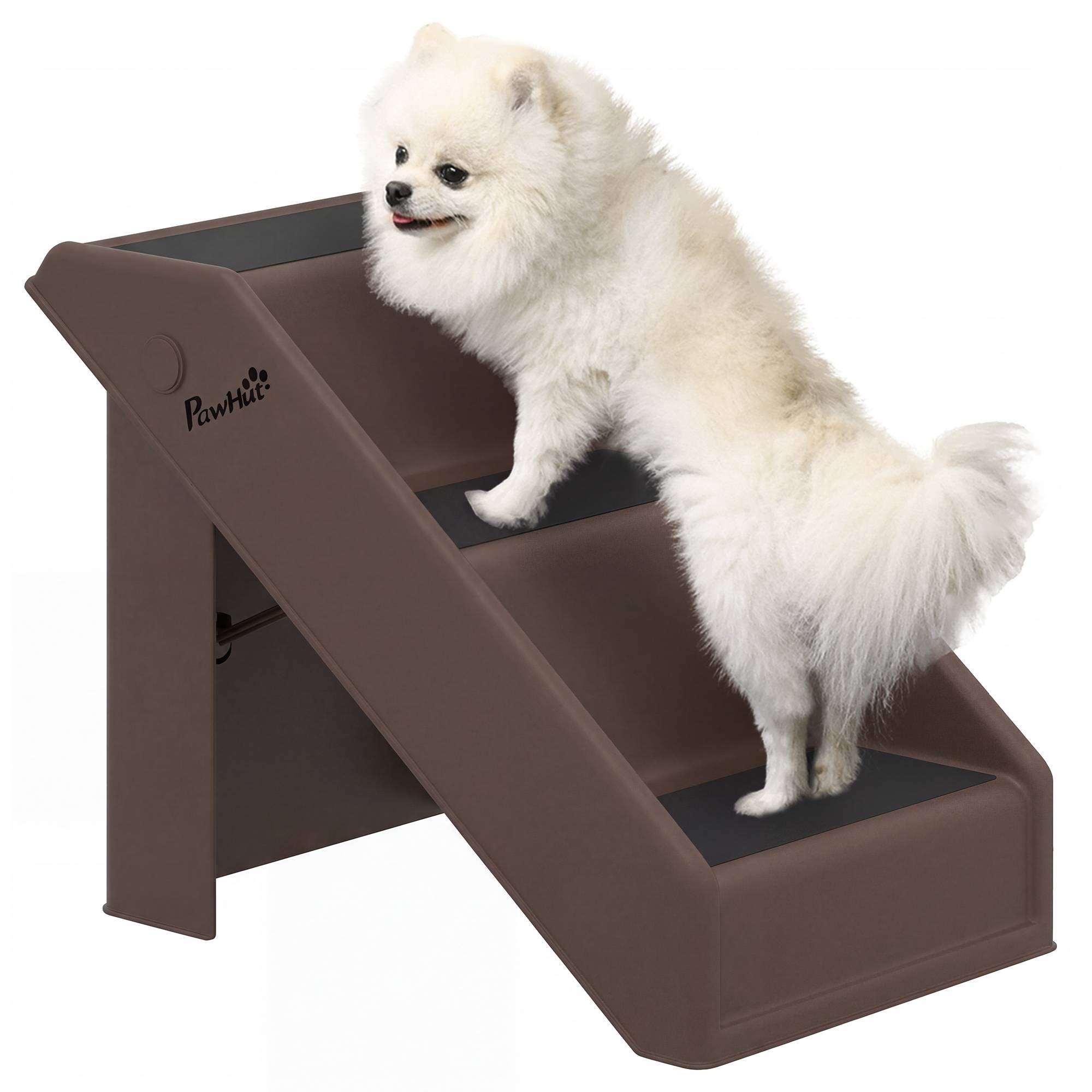 Sans Marque - Escalier 3 marches 36,5cm, petit chien, pliable, lit/canapé/voiture, marron - Image 1