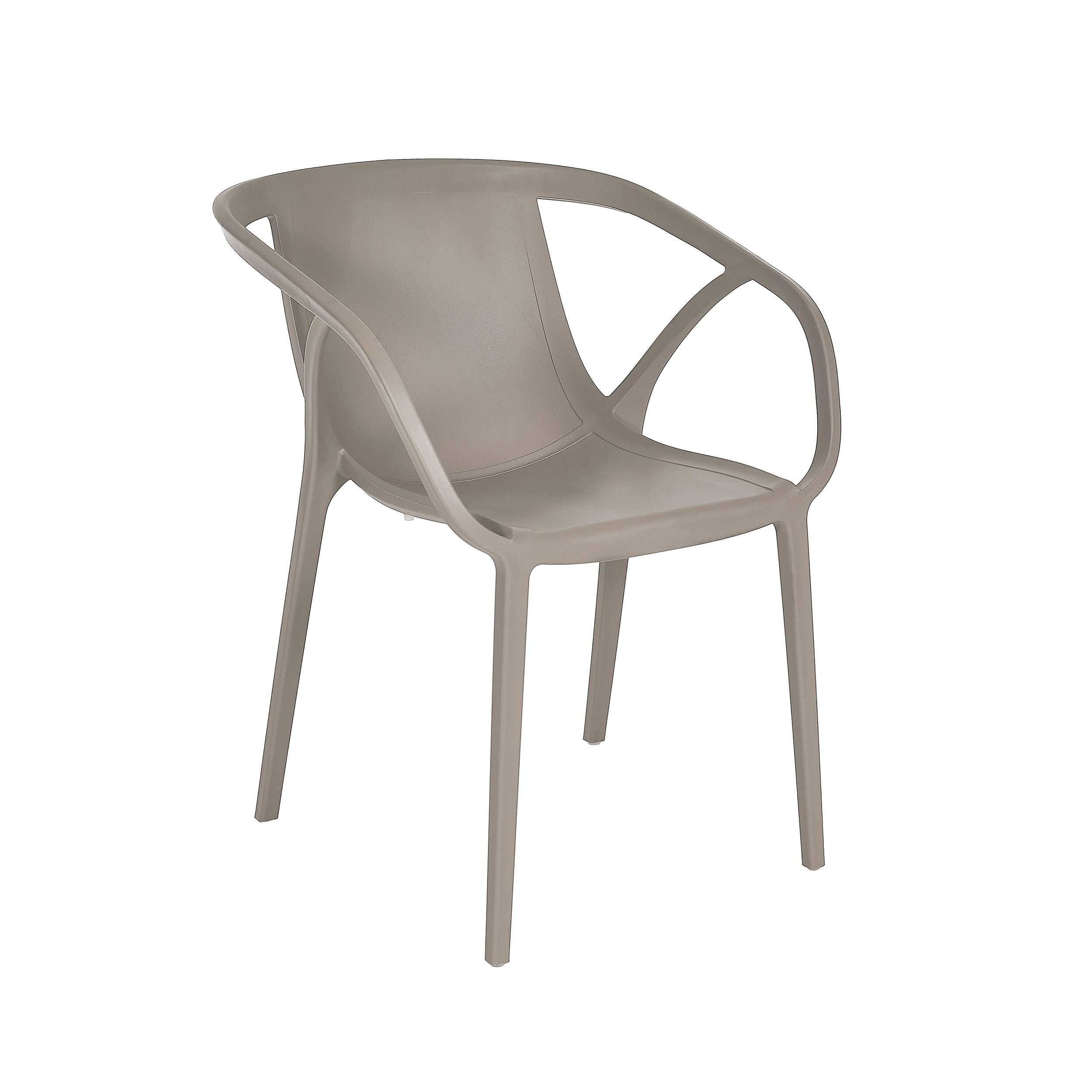 Fauteuil de jardin empilable en Polypropylène renforcé - Taupe - HOP - Image 5
