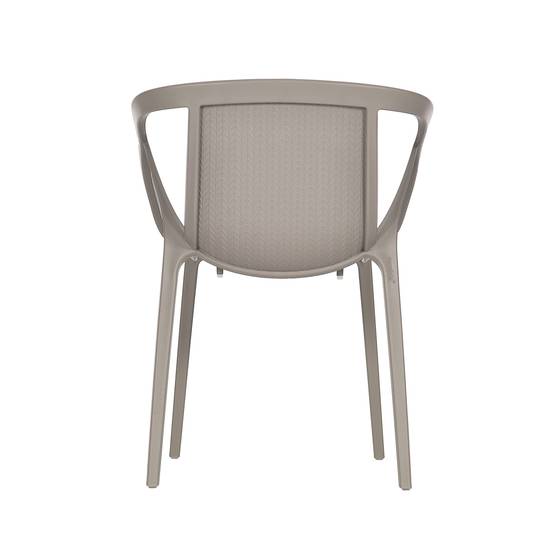 Fauteuil de jardin empilable en Polypropylène renforcé - Taupe - HOP - Image 6