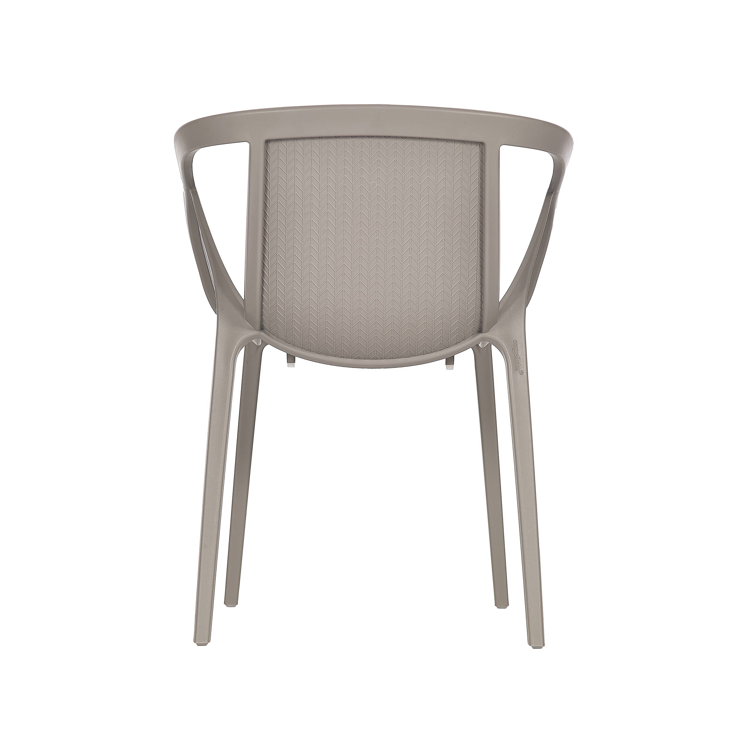 Fauteuil de jardin empilable en Polypropylène renforcé - Taupe - HOP - Image 6
