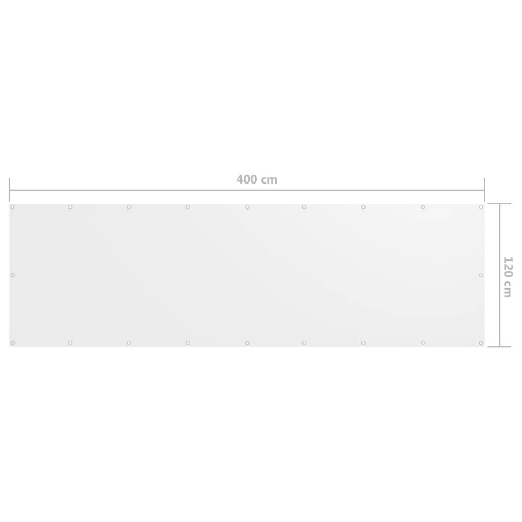 Écran de balcon Tissu Oxford Blanc 120 x 400 cm - PANGIVO - Image 5