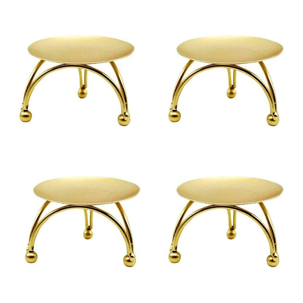 (7x4,5 cm) 4 bougeoirs dorés, adaptés à la décoration de mariage à domicile, cadeaux d'anniversaire de Noël, dîner aux chandelles-Lytech - Image 1