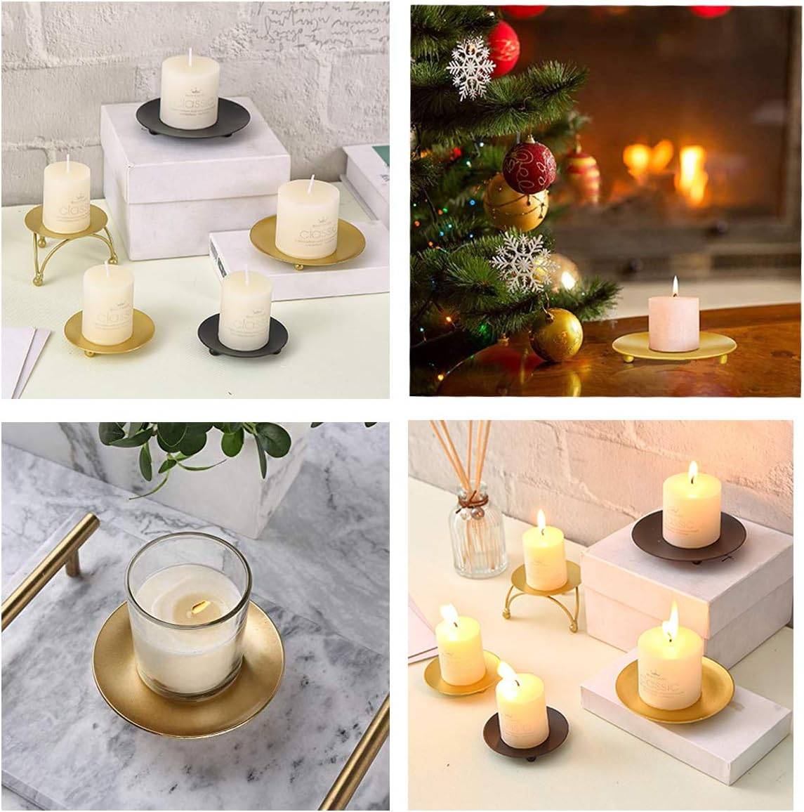 (7x4,5 cm) 4 bougeoirs dorés, adaptés à la décoration de mariage à domicile, cadeaux d'anniversaire de Noël, dîner aux chandelles-Lytech - Image 4