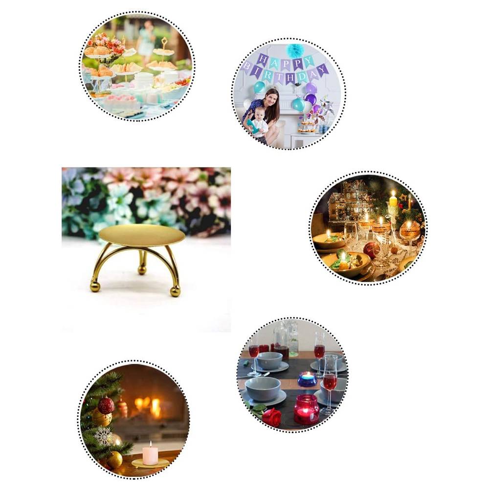 (7x4,5 cm) 4 bougeoirs dorés, adaptés à la décoration de mariage à domicile, cadeaux d'anniversaire de Noël, dîner aux chandelles-Lytech - Image 5