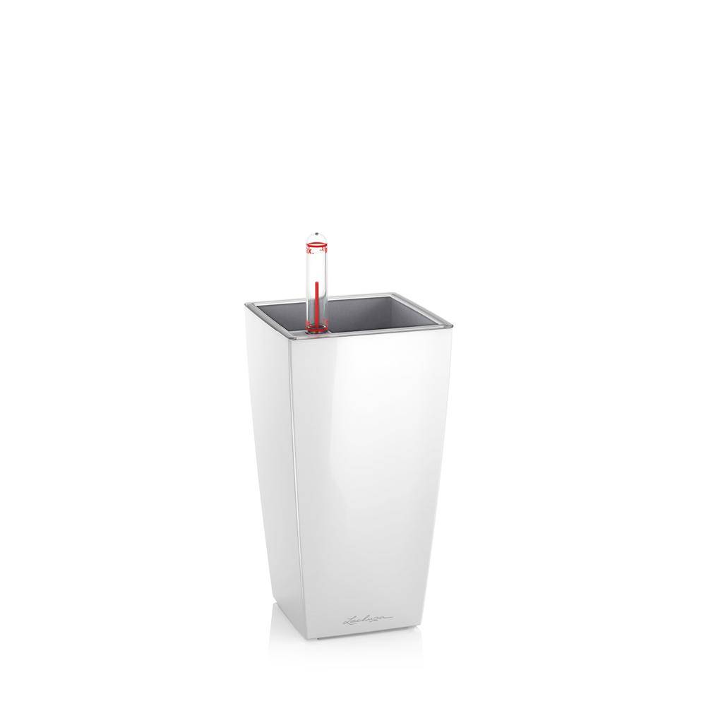 Lechuza - Pot de table Mini-Cubi - kit complet, blanc brillant 18 cm Lechuza - Image 1