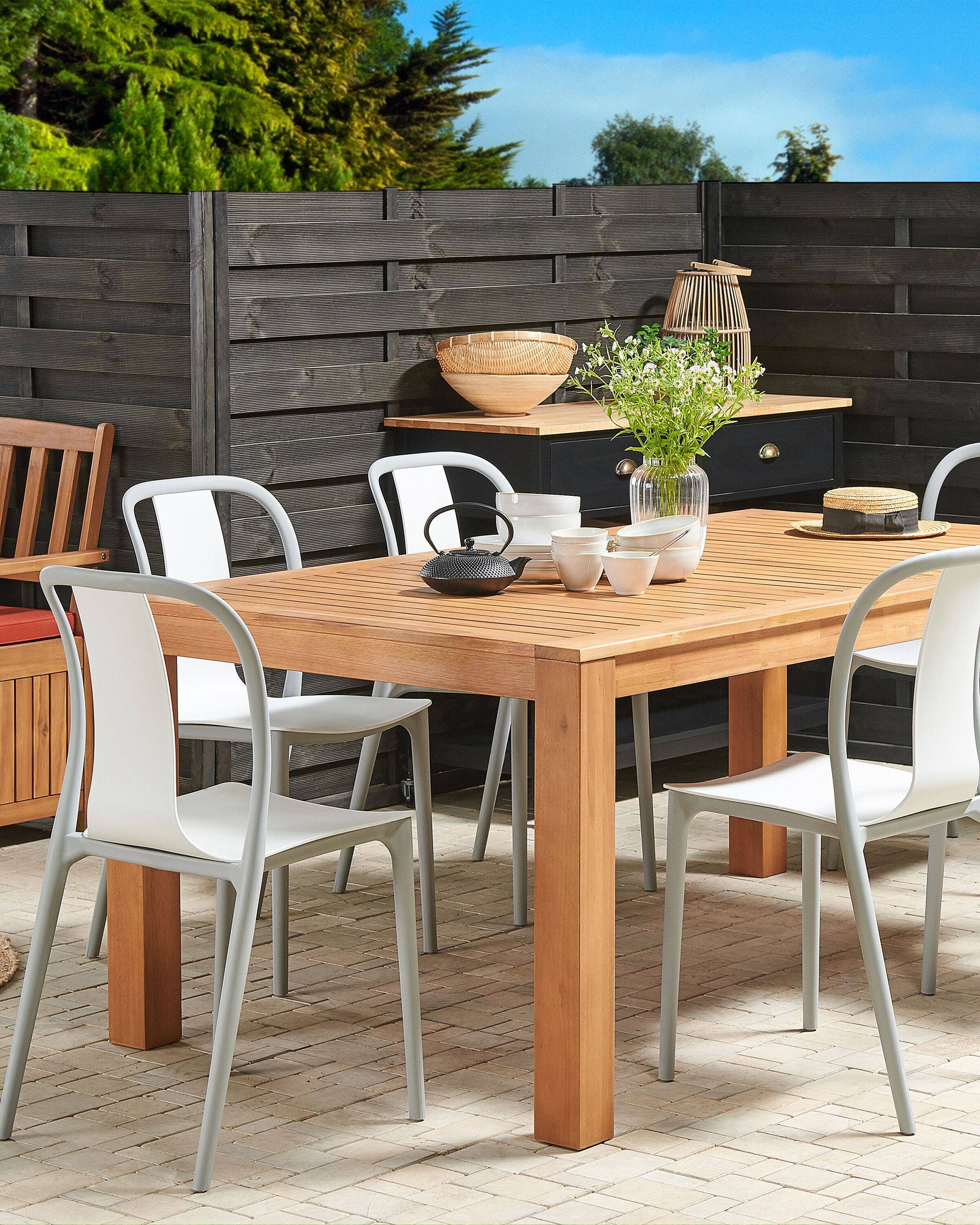 Beliani - Lot de 6 Chaises de Salle à Manger Design en Plastique Blanc et Gris Clair pour Intérieur et Extérieur au Style Moderne et Scandianave Beliani - Image 2