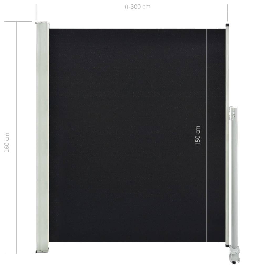 Helloshop26 - Auvent latéral rétractable de patio 160 x 300 cm noir - Image 6