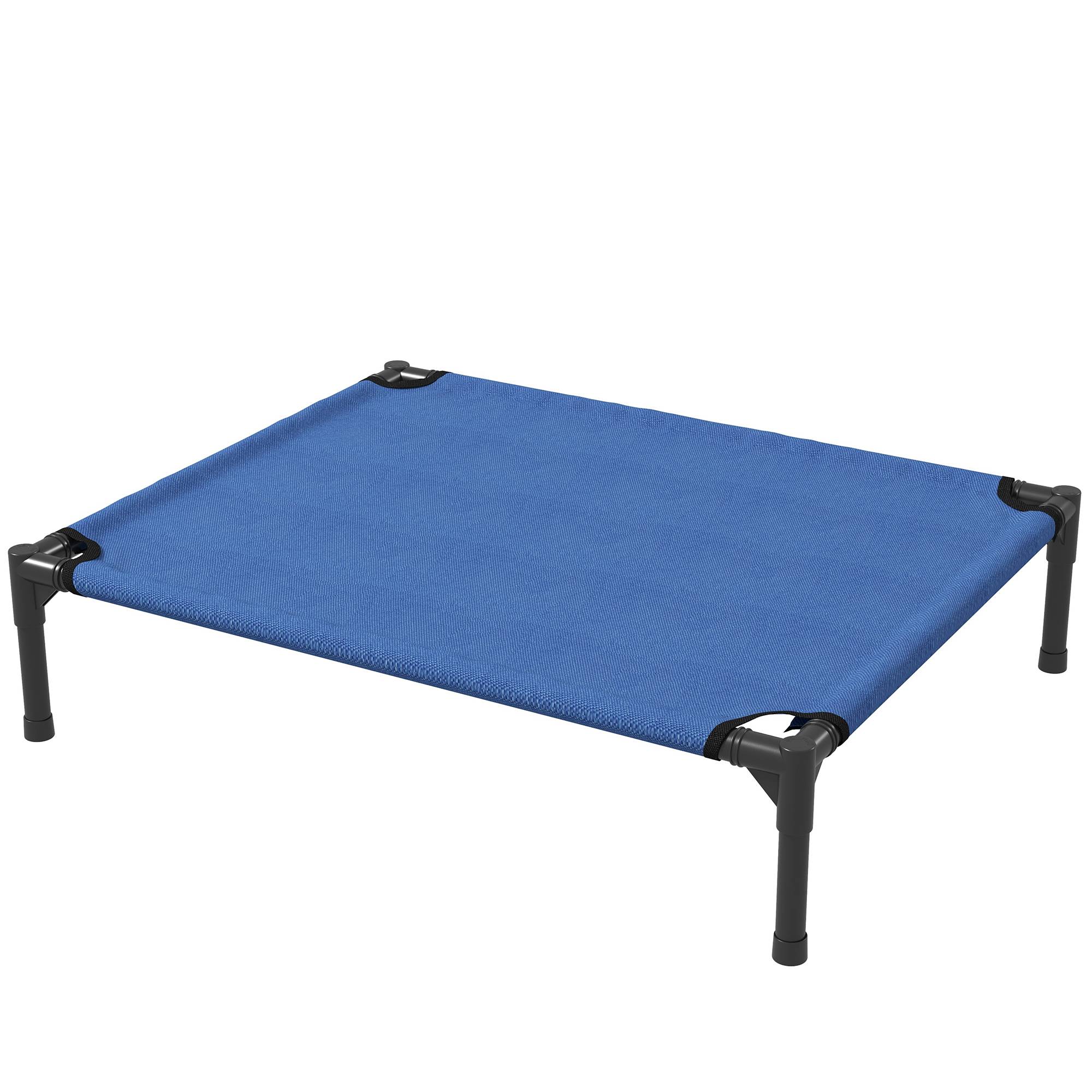 ComfortXL - Lit surélevé pliable pour chien en métal et tissu Oxford bleu 76 x 61 x 18 cm pour intérieur et extérieur - Image 2