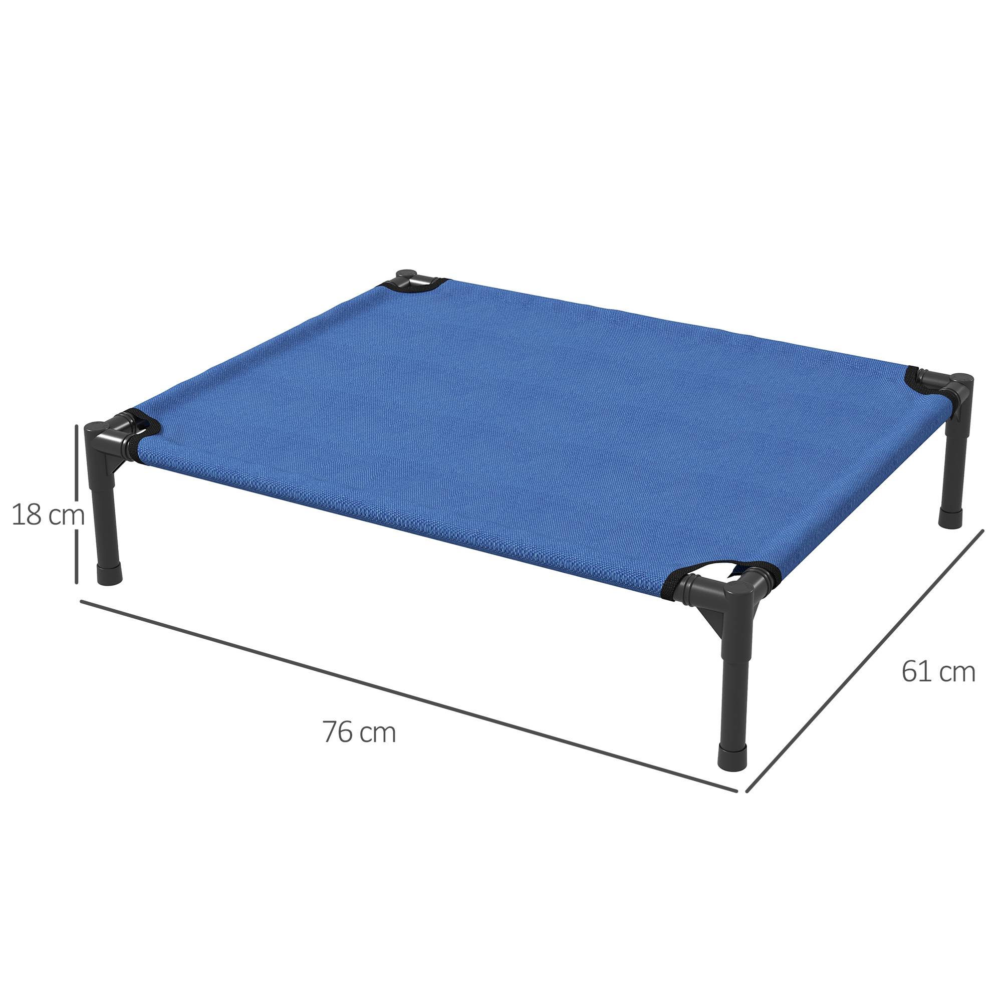 ComfortXL - Lit surélevé pliable pour chien en métal et tissu Oxford bleu 76 x 61 x 18 cm pour intérieur et extérieur - Image 3