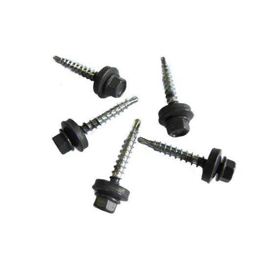 kit de 50 VIS AUTOPERCEUSES (4,9 x 35 mm) + 50 rondelles d'étanchéité pour panneaux tuiles facile - Coloris - Gris anthracite mat, Longueur - 3.5 cm - Image 1