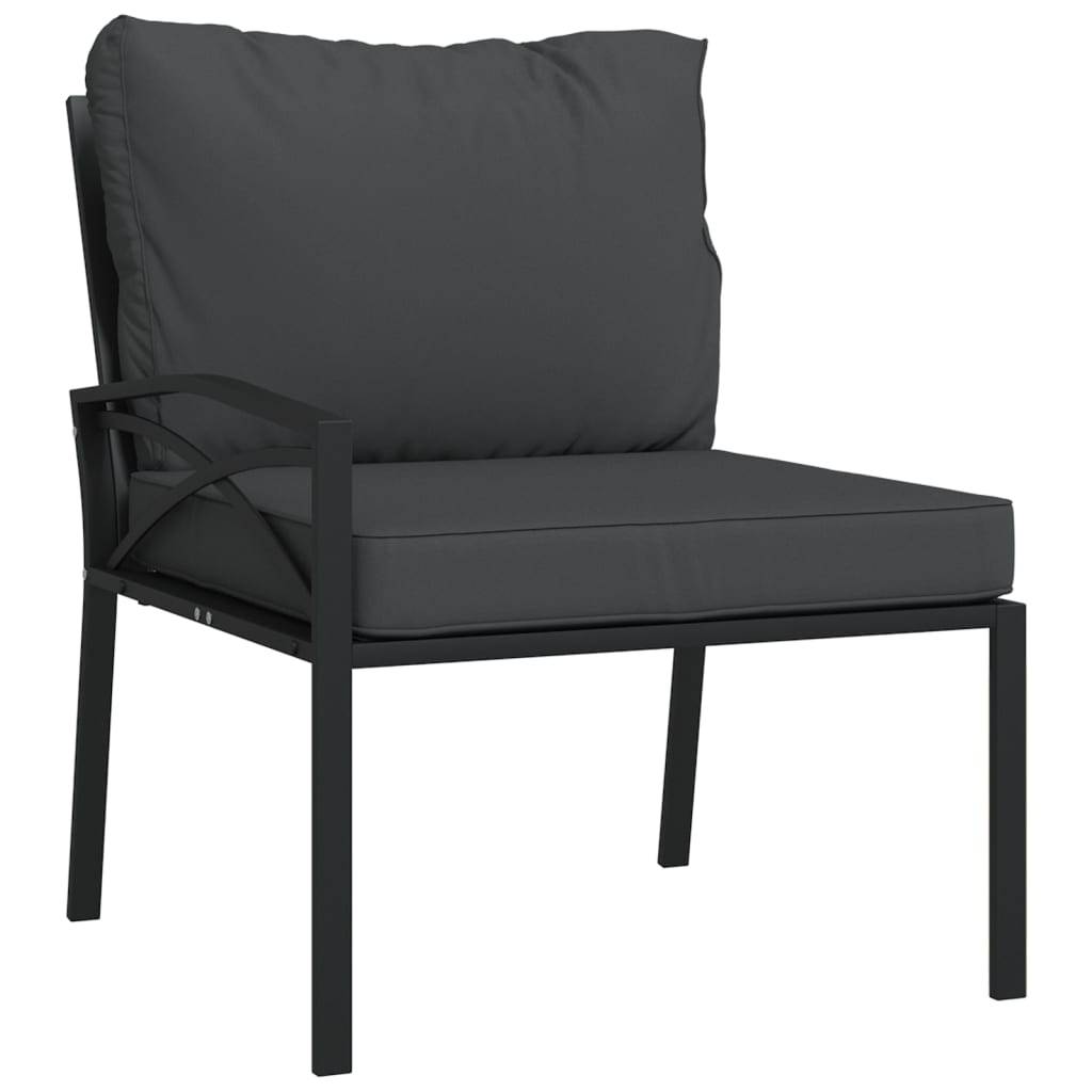 Helloshop26 - Salon de jardin meuble d'extérieur ensemble de mobilier 7 pièces avec coussins gris bambou acier - Image 3