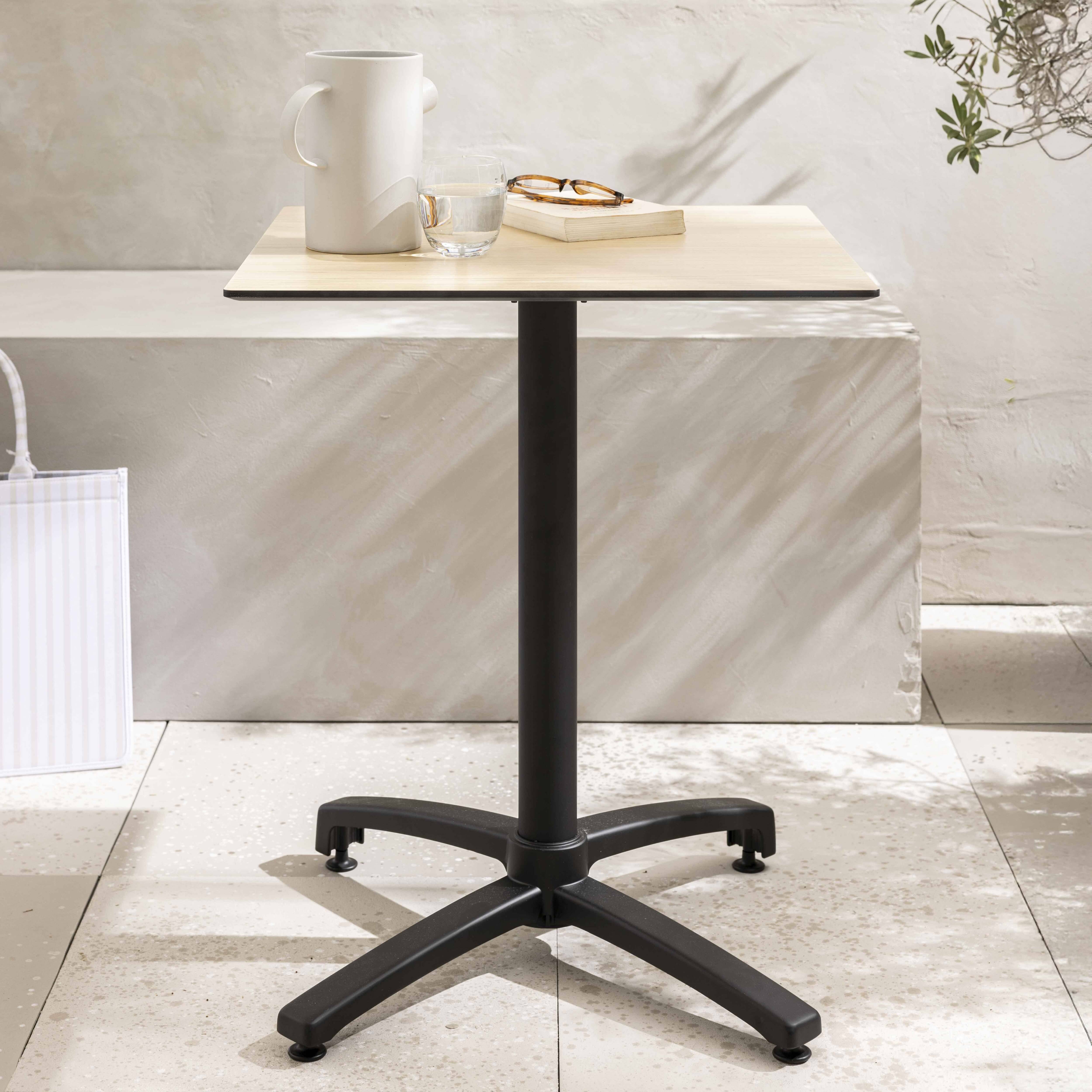 Oviala - Table de terrasse 70 cm inclinable stratifié en chêne naturel Opéra - Oviala - Image 2